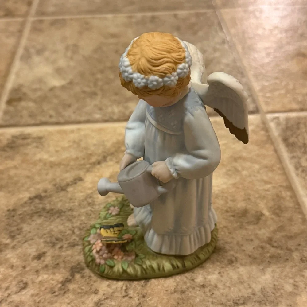 Home Interiors & Gifts Gardening Angel Figurine 14065-99 Blue Porcelain Cat 5